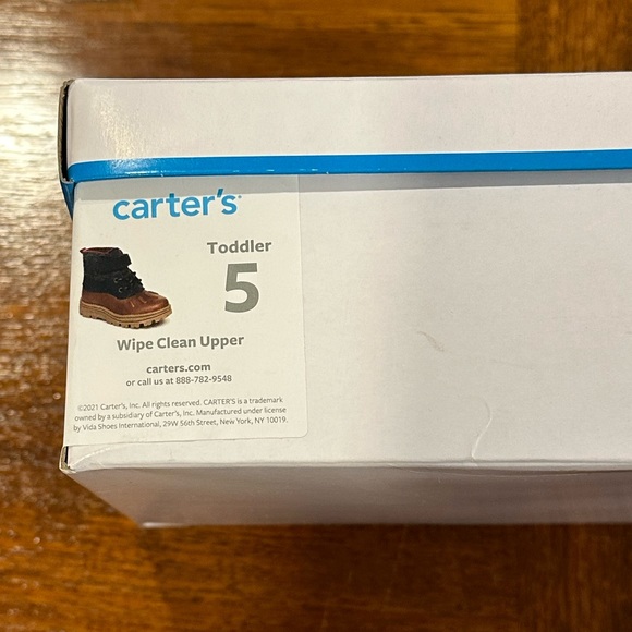 NIB Carter's New Mixed Media Lug Sole Duck Toe Boot, Navy, Walker Size 5 - Picture 4 of 9